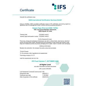 Certyfikat żywności IFS 2022